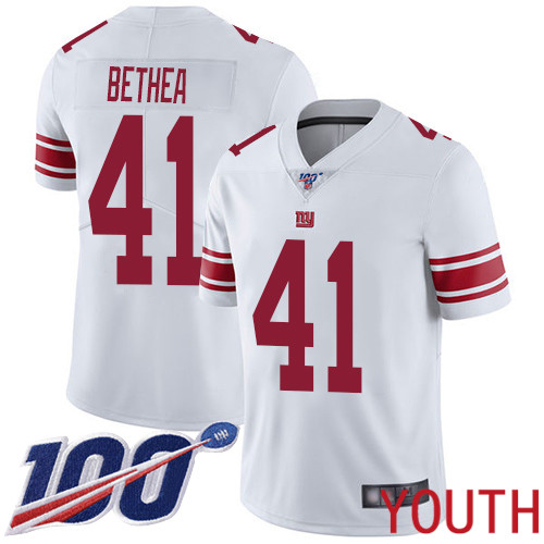 Youth New York Giants #41 Antoine Bethea White Vapor Untouchable Limited Player 100th Season Football NFL Jersey->youth nfl jersey->Youth Jersey